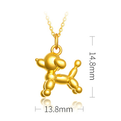 24K Solid Gold Teddy Dog Pure Jewelry Charms